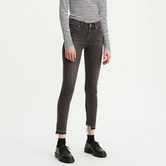 levi's 711 skinny grey jeans